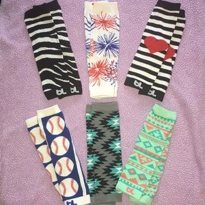 6 pair of Baby leggings. One size fits all.